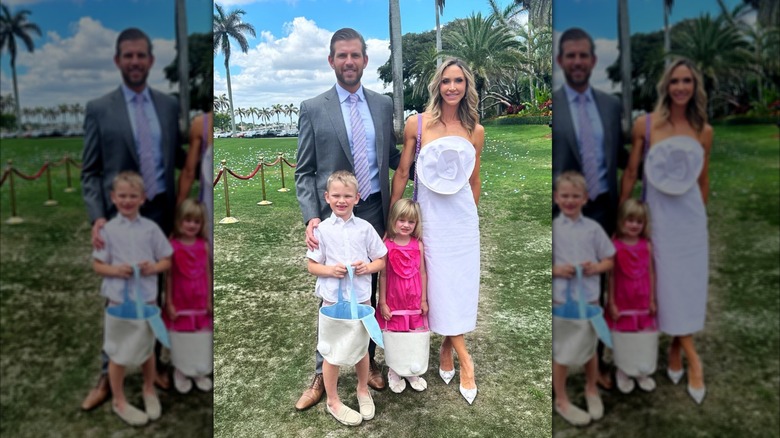 Lara Trump and Eric Trump pose with their children on Easter Sunday 2024