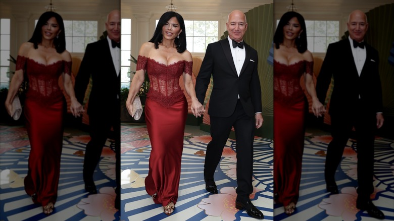 Lauren Sanchez and Jeff Bezos at the White House