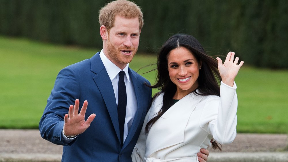 Meghan Markle and Prince Harry during their engagement announcement