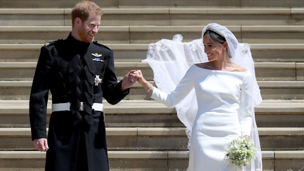 Meghan Markle with Prince Harry on their wedding day