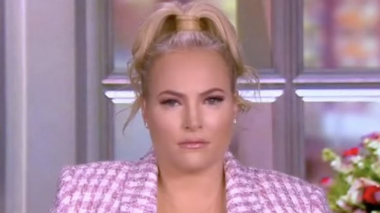 Meghan McCain in pink and white blazer