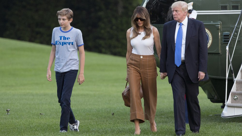 Barron, Melania, and Donald Trump