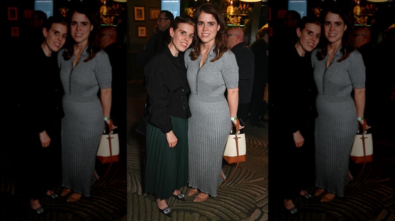 Princess Beatrice and Princess Eugenie posing   