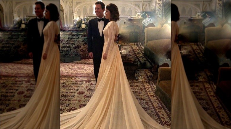 Princess Eugenie and Jack Brooksbank posing for photo