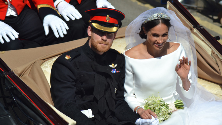 Prince Harry and Meghan Markle on their wedding day 