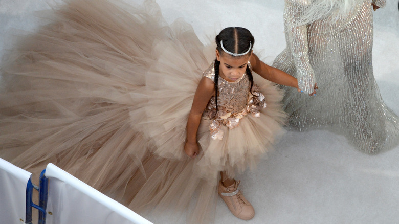 Blue Ivy wearing a tulle gown