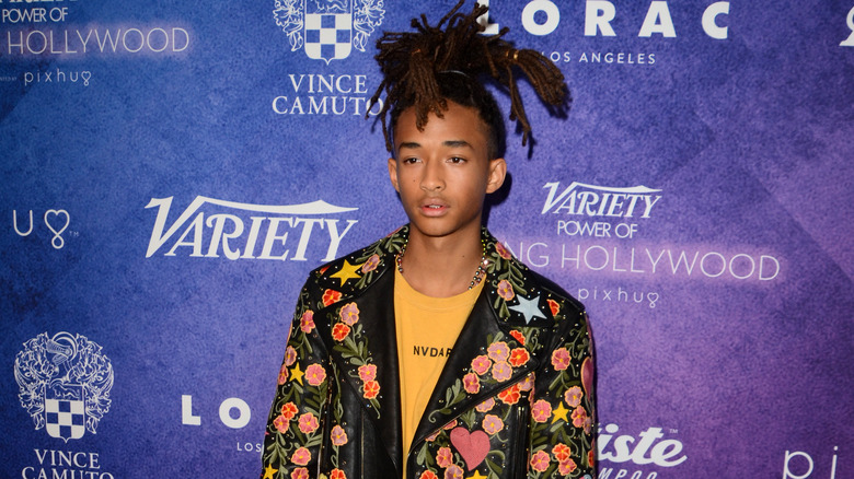 Jaden Smith in embroidered Gucci bomber