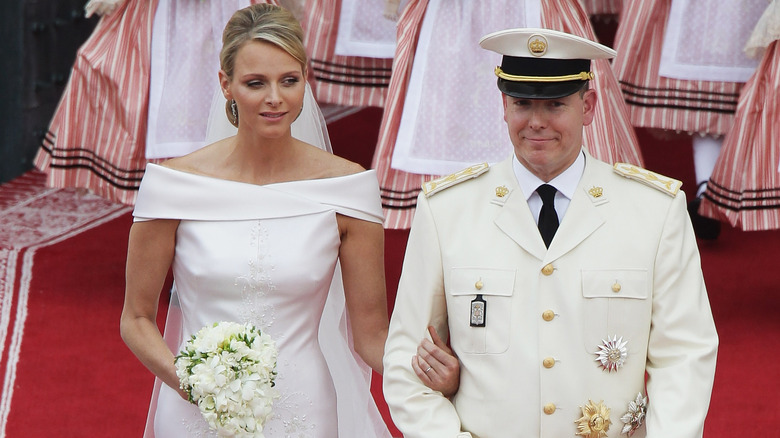Prince Albert II and Charlene Wittstock at their royal wedding