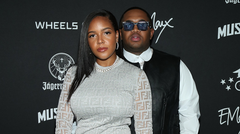 DJ Mustard and Chanel Dijon at an event