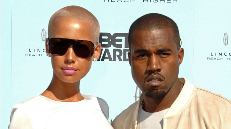 Kanye West and Amber Rose attending an event