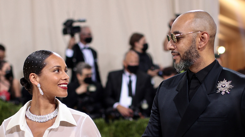 Alicia Keys, Swizz Beatz smiling