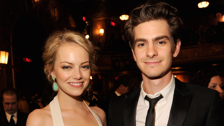 Emma Stone and Andrew Garfield smiling