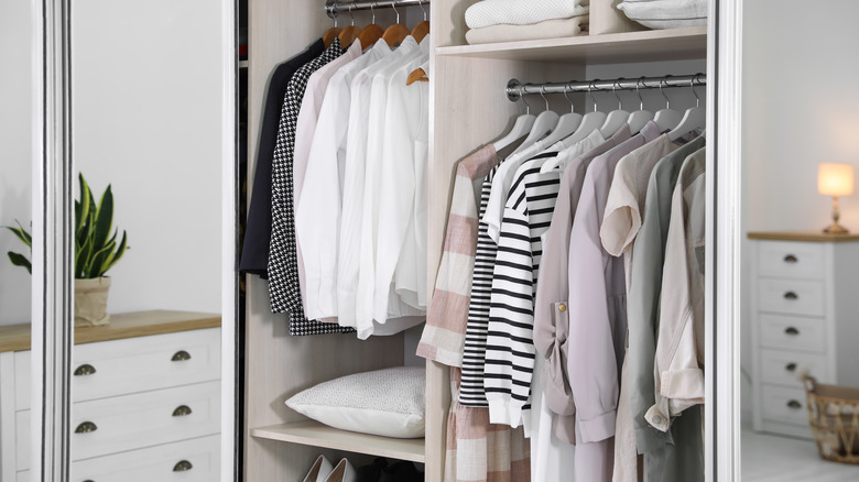 Closet of women's clothing 