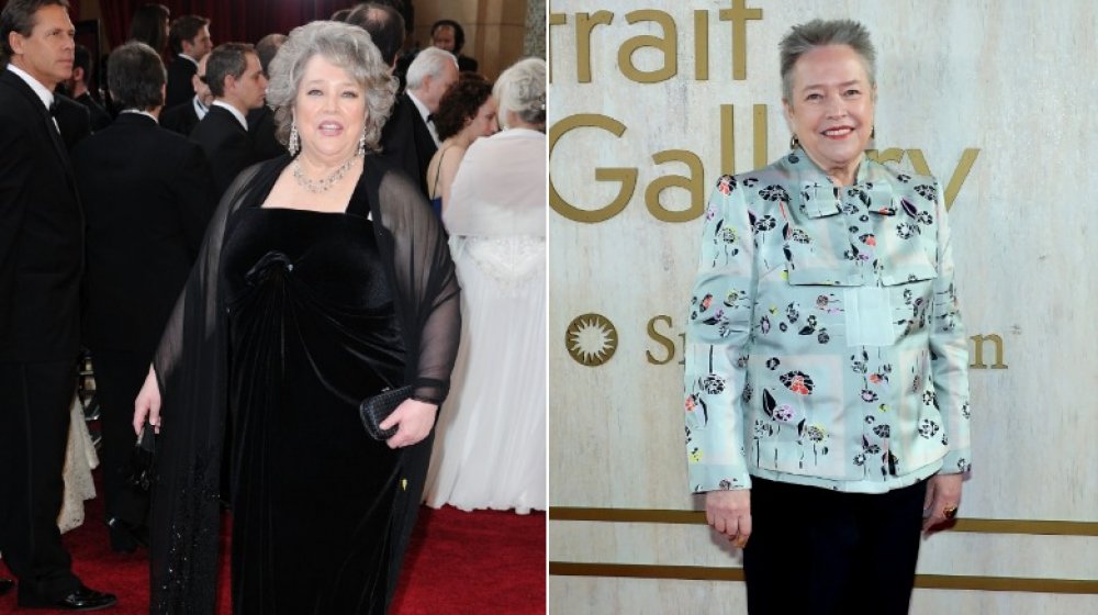 Kathy Bates, who had a celebrity weight loss transformation, in 2010 and 2019