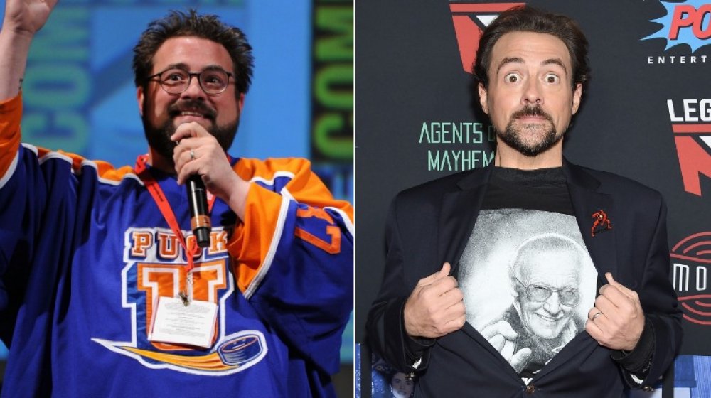 Kevin Smith, who had a celebrity weight loss transformation, in 2010 and 2019