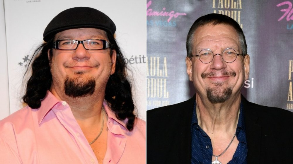 Penn Jillette, who had a celebrity weight loss transformation, in 2011 and 2019