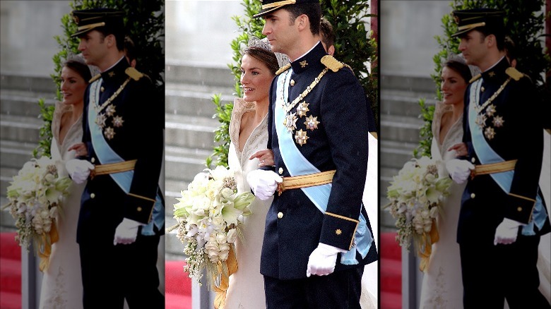 Queen Letizia and King Felipe at wedding