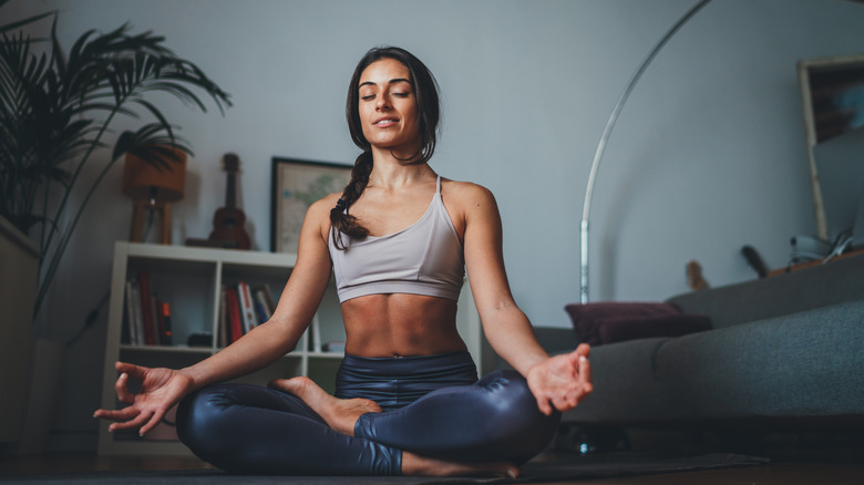 Person meditating