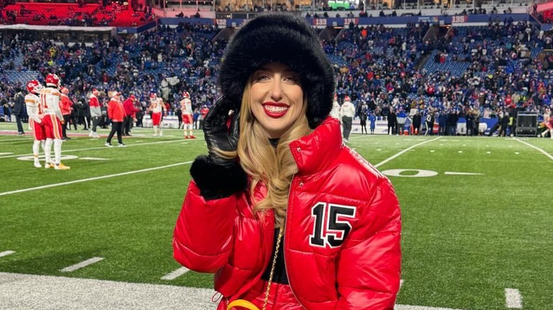 Brittany Mahomes smiling in hat