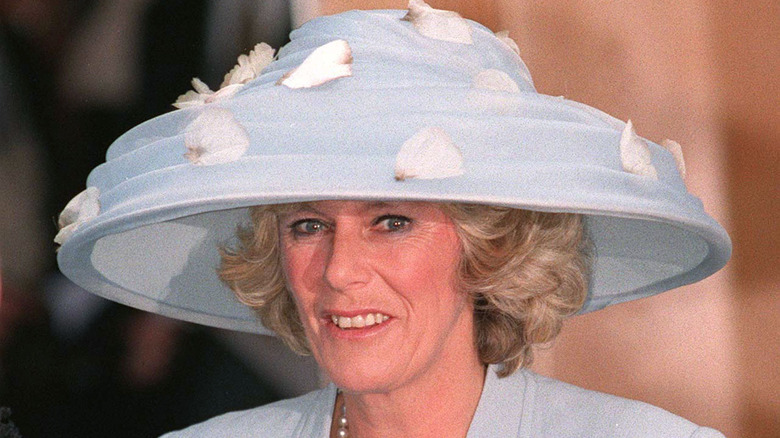 Camilla Parker Bowles pastel blue hat 