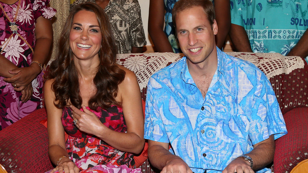 Kate Middleton smiling with Prince William 