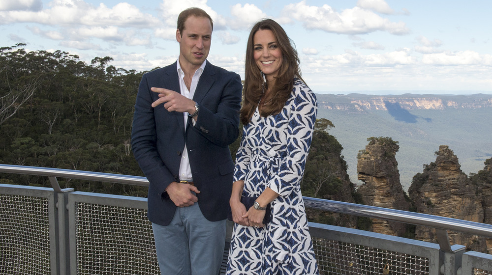 Kate Middleton and Prince William outside