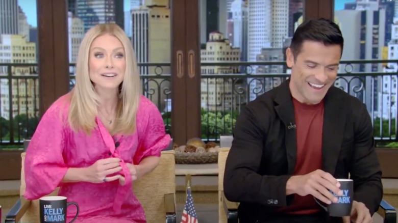 Kelly Ripa and Mark Consuelos laughing