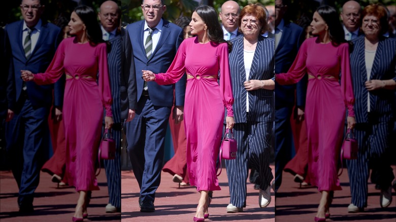 Queen Letizia walking to Red Cross Awards