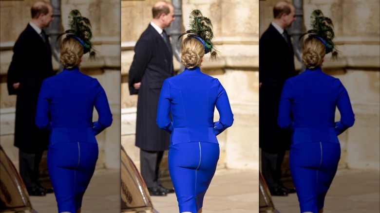 Sophie wearing blue suit on Easter