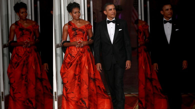 The Obamas at a state dinner 