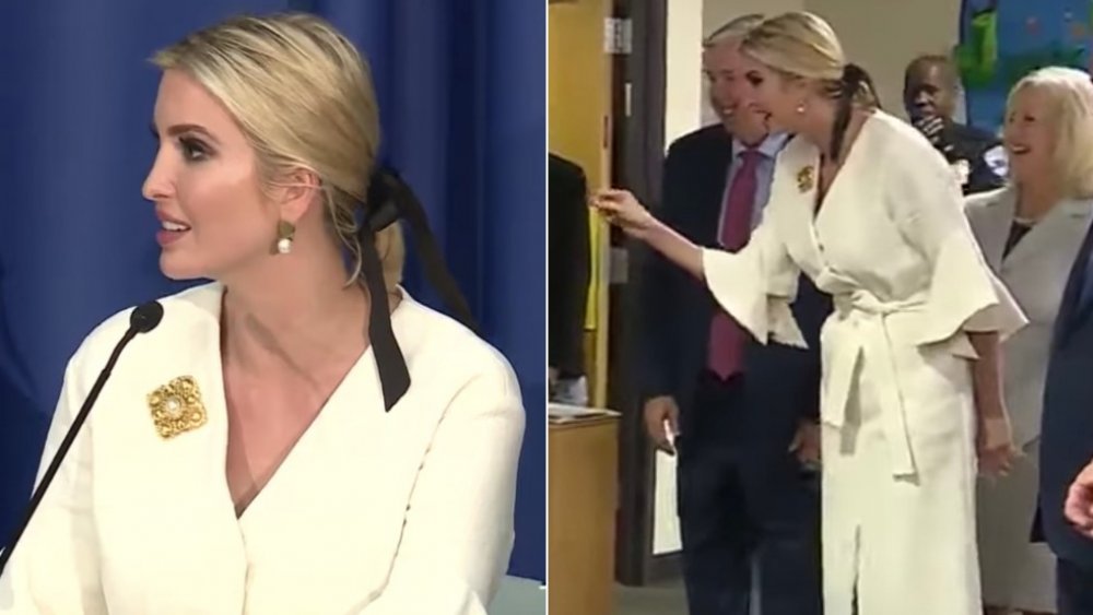 Ivanka Trump wearing a white dress, which some thought was inappropriate for a presidential family member