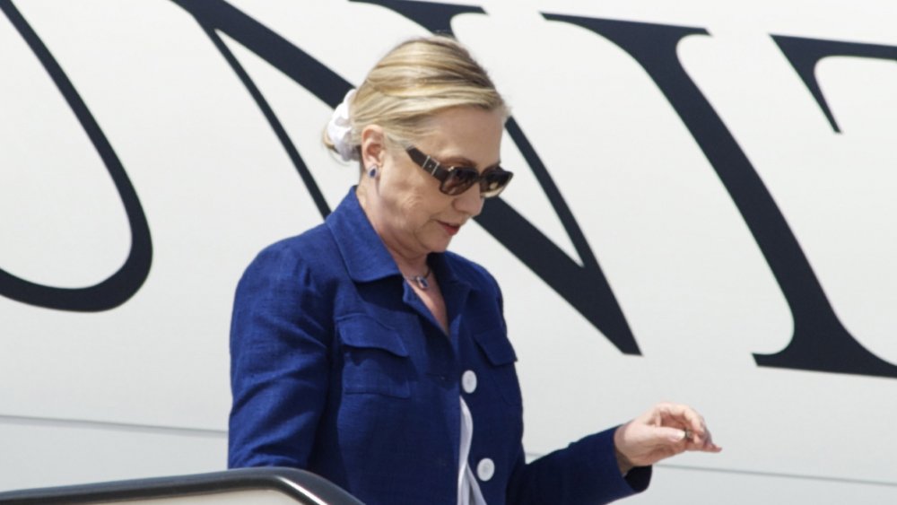 Hillary Clinton wearing a scrunchie, which some deemed inappropriate