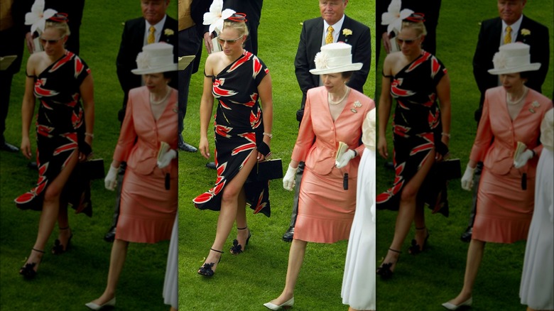 Zara Tindall and Princess Anne walking 