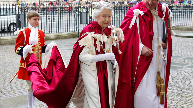 Queen Elizabeth II walking