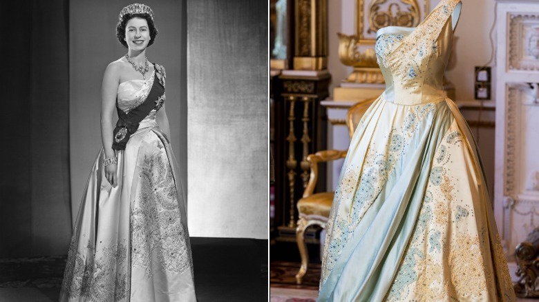 Queen Elizabeth's evening gown