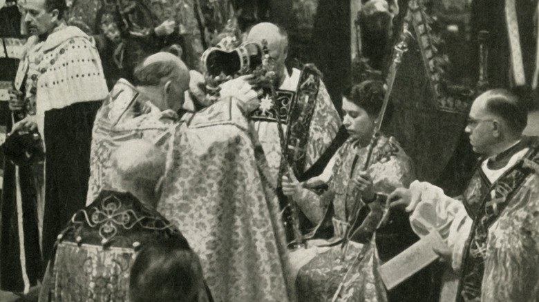 Elizabeth being crowned