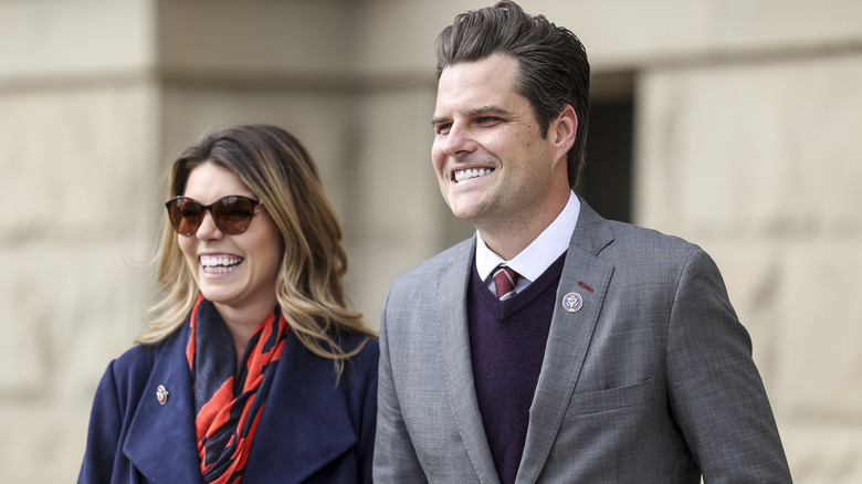 Matt Gaetz and Ginger Gaetz smiling at the cameras