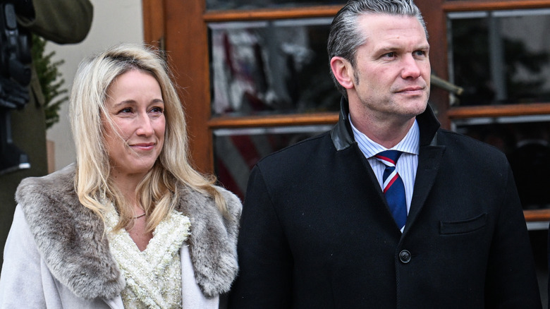 Jennifer Rauchet and Pete Hegseth walking together