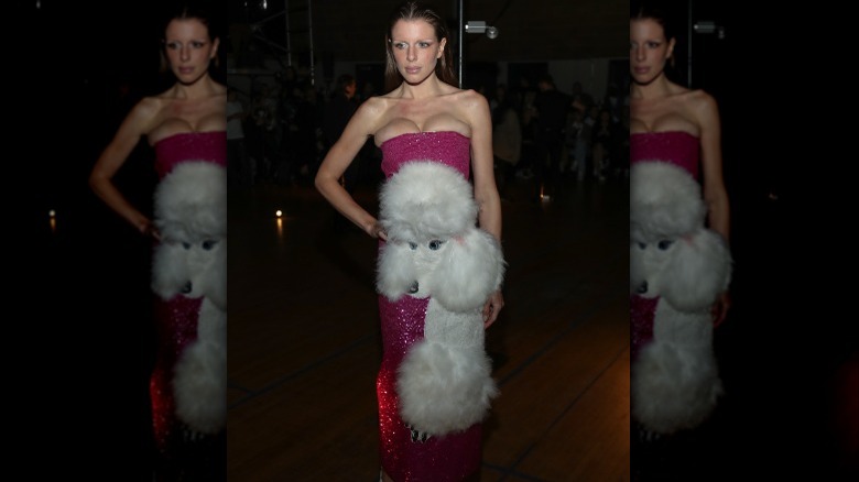 Julia Fox in a poodle dress