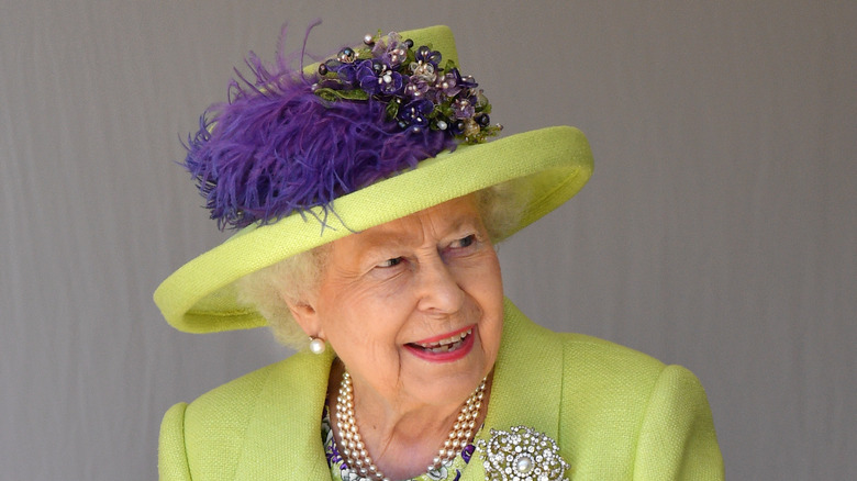 Queen Elizabeth II at a wedding 