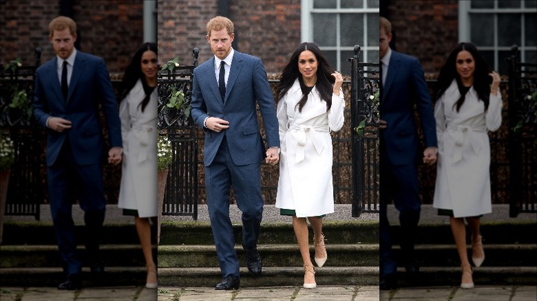 Meghan Markle in white coat