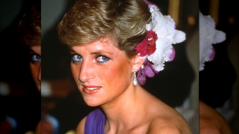Princess Diana smiling timidly 