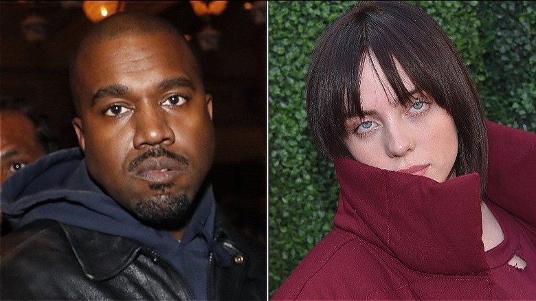 Kanye West, Billie Eilish posing