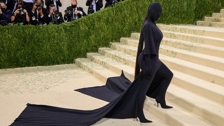 Kim Kardashian posing at the Met Gala