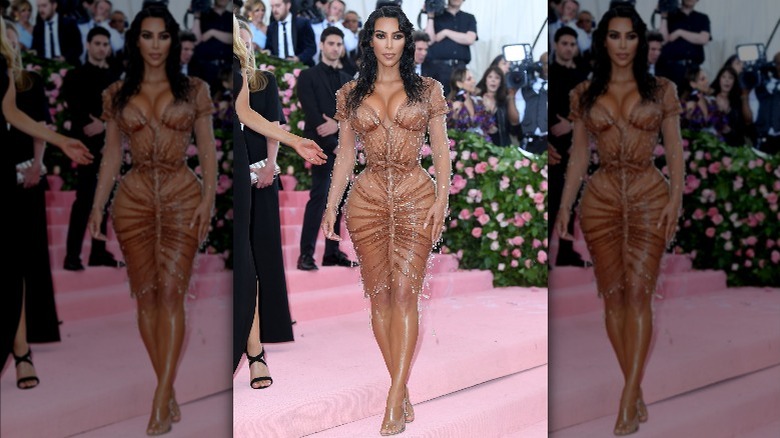 Kim Kardashian posing at the Met Gala