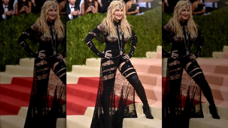 Madonna posing for a photo at the Met Gala