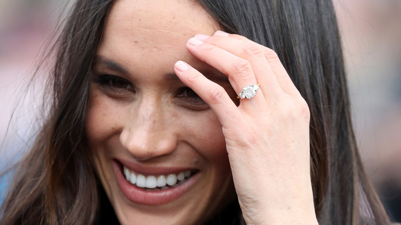 Meghan, Duchess of Sussex, wearing engagement ring