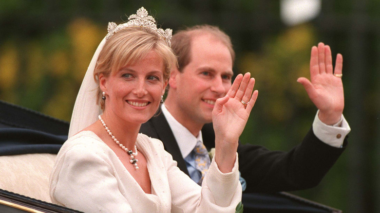 Prince Edward and Sophie, Countess of Wessex on their wedding day