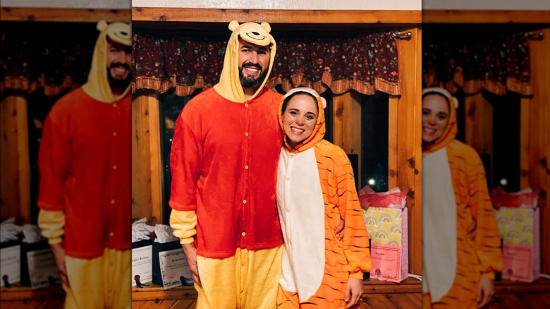 Jinger and Jeremy Vuolo Pooh and Tigger Halloween costumes