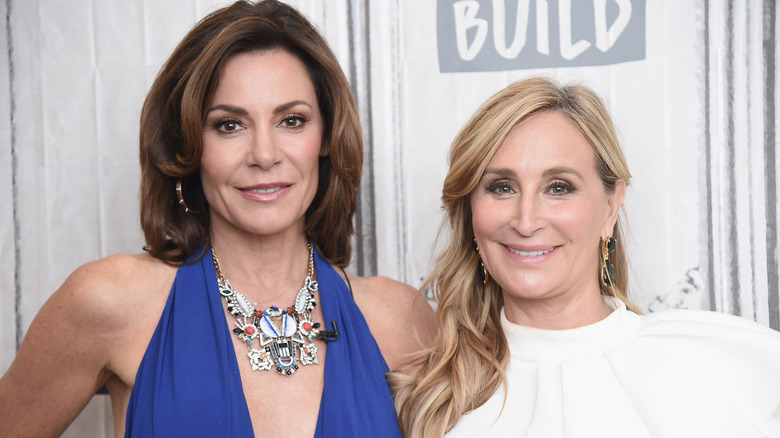 Luann de Lesseps and Sonja Morgan smiling